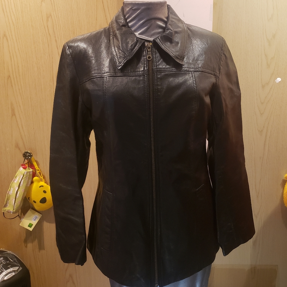 Buffalo Jeans David Bitton black leather jacket S